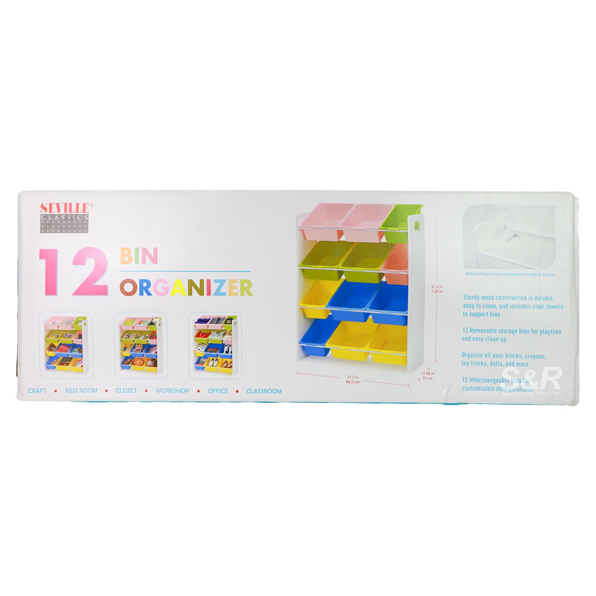 Seville Classics Storage Basics 12 Bin Organizer 1 set Seville Classics Storage Basics 12 Bin Organizer 1 set